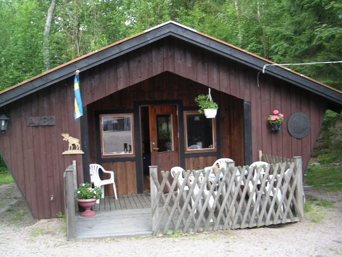 Cabaña onde nos aloxamos en Strömsnäsbruk (Suecia)